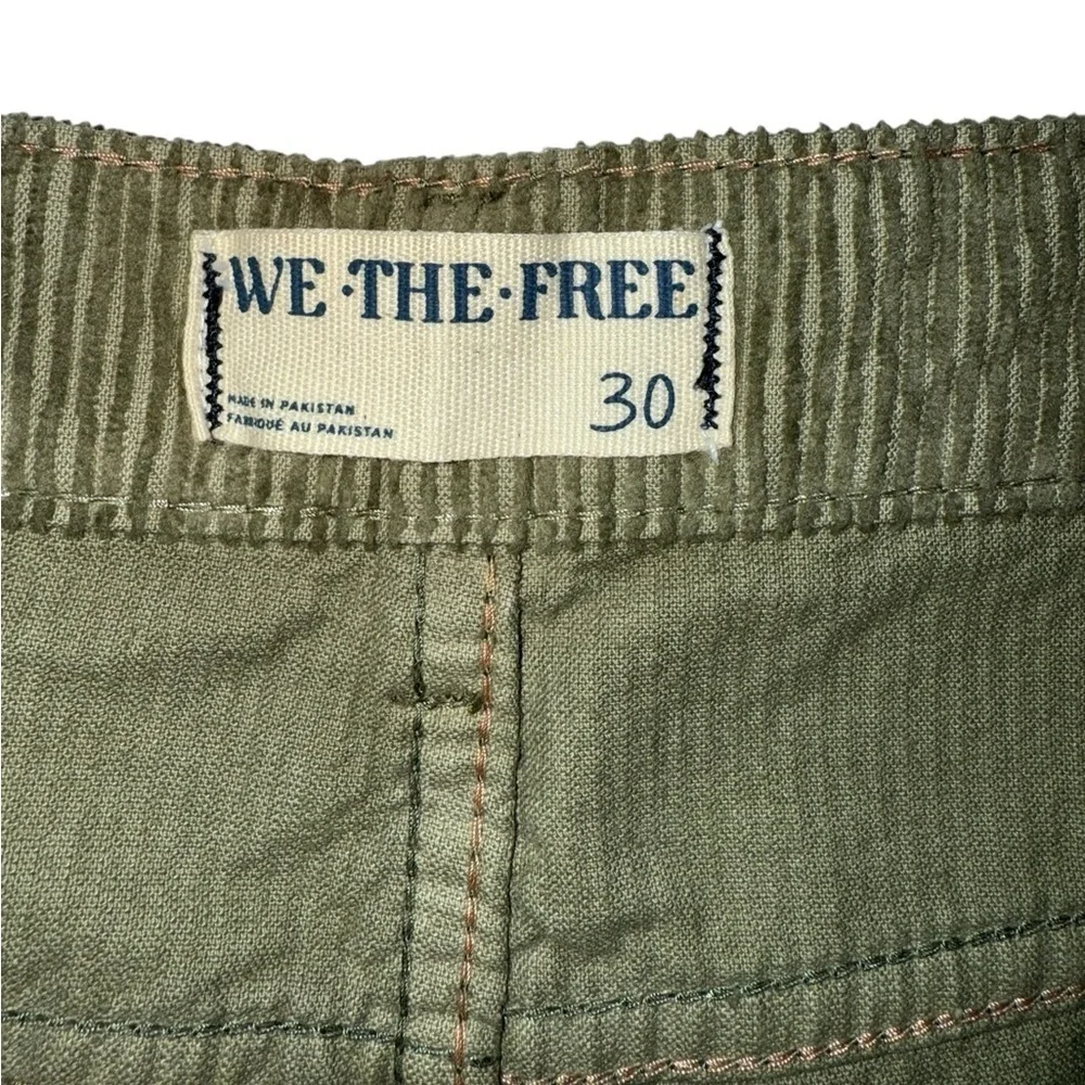 NWT We the Free Women’s Pax Slim Cord Boyfriend Jeans Olive Green 30” Corduroy